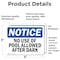 Signmission No Use Of Pool Allowed After Dark OSHA Notice Sign, Vinyl Decal, 5in W x 3.5in L, 2PK OS-2PACK-NS-D-35-L-15023 - alternate 5